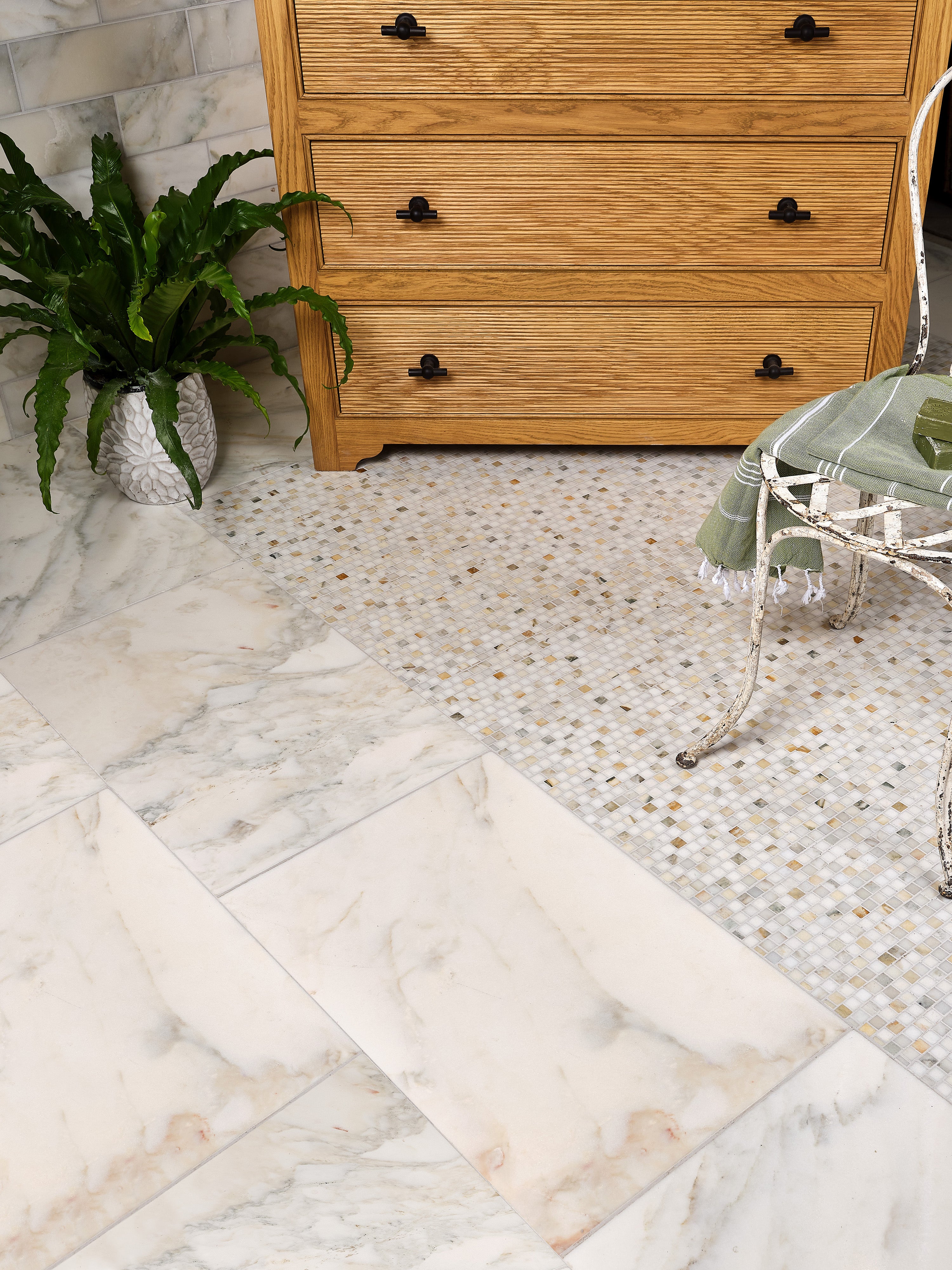 Palazzo Oro Brickbond Square Marble Mosaic 30x30cm