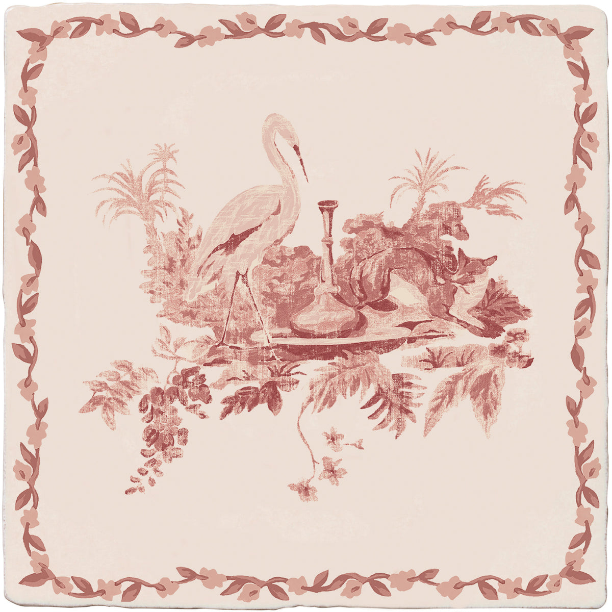 Aesop's Fables Madder The Fox & The Stork 13x13cm - Sanderson