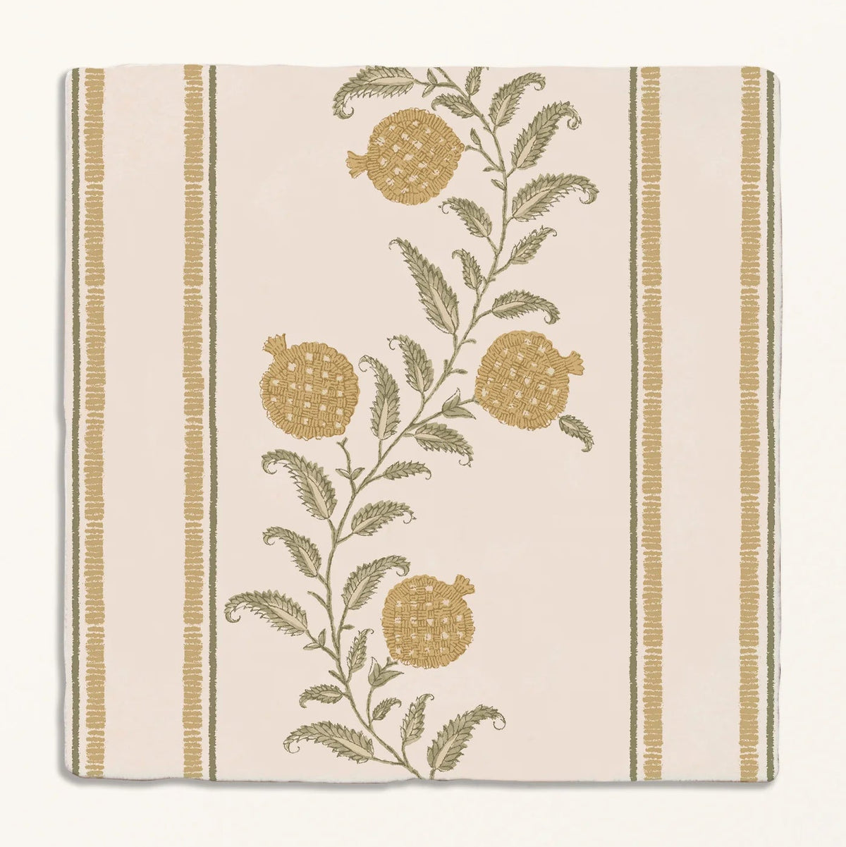 Anaar Pottery Ochre Border 13x13cm - Sanderson