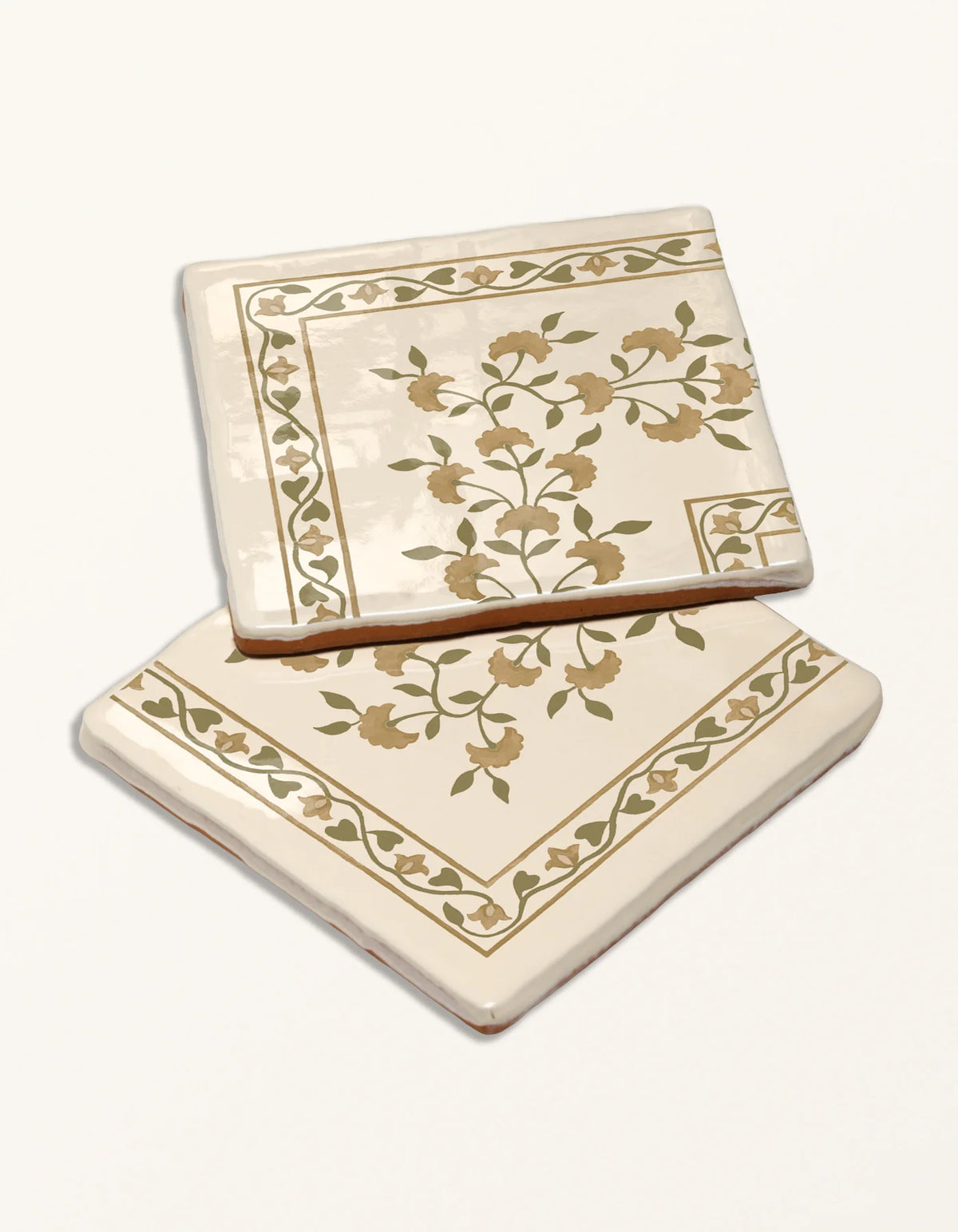 Anthos Pottery Ochre Corner 13x13cm - Sanderson