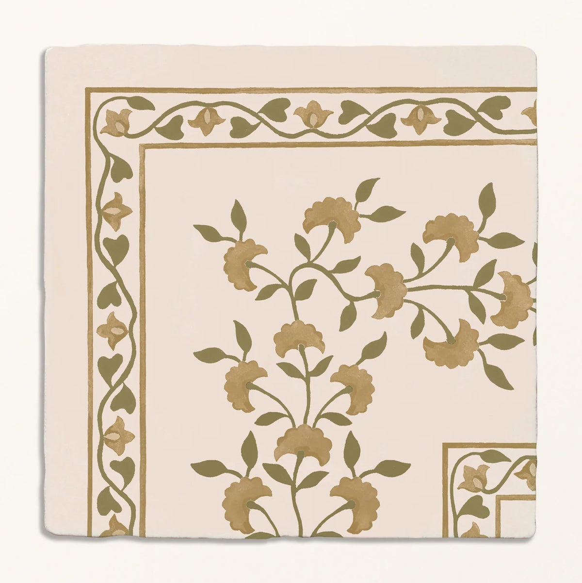 Anthos Pottery Ochre Corner 13x13cm - Sanderson