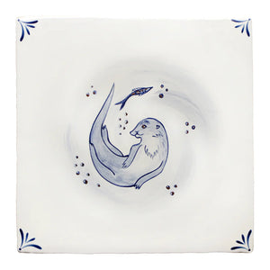 Wilderness Delft Otter with Gold 13x13cm