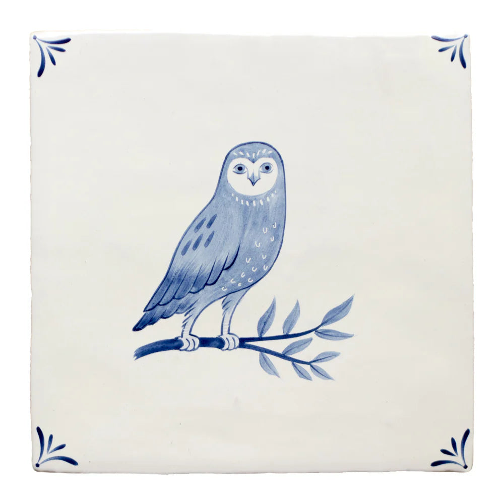 Wilderness Delft Owl 13x13cm