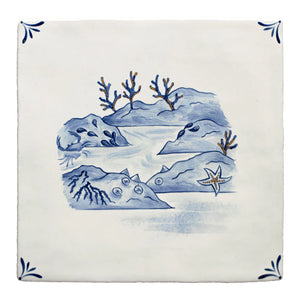 Wilderness Delft Rockpooling with Gold 13x13cm