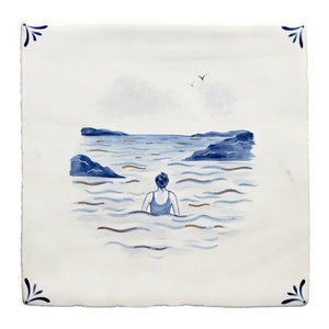 Wilderness Delft Sea Swimming with Gold 13x13cm