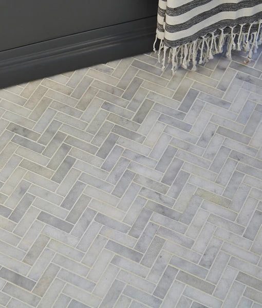 Long Island Herringbone Marble Mosaic 33x34cm