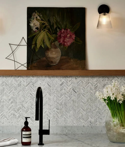 Athens Carrara Marble Mosaic 29.2x30.2cm