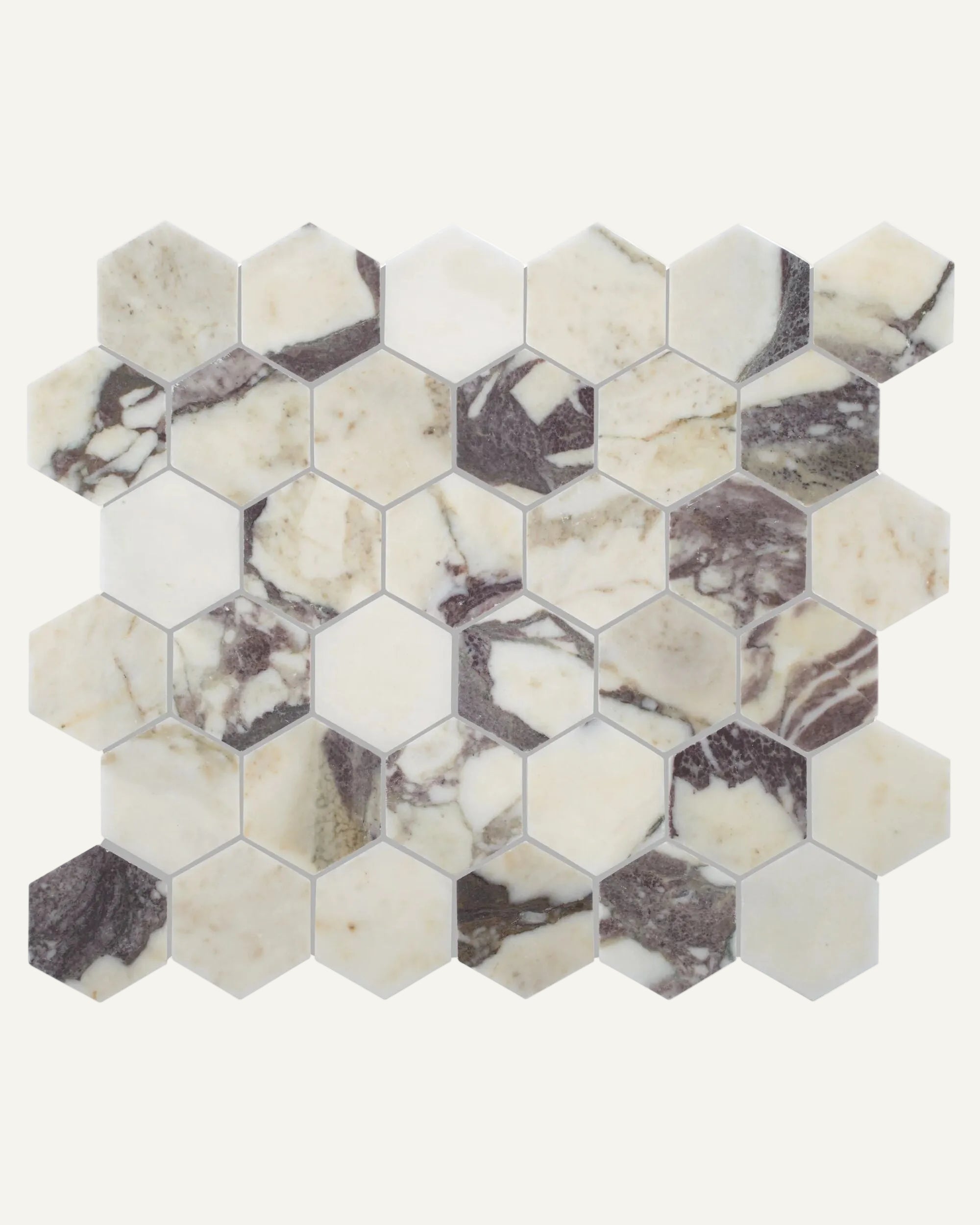 Calacatta Viola Hexagon Mosaic 26x30.5cm