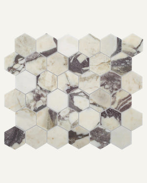 Calacatta Viola Hexagon Mosaic 26x30.5cm