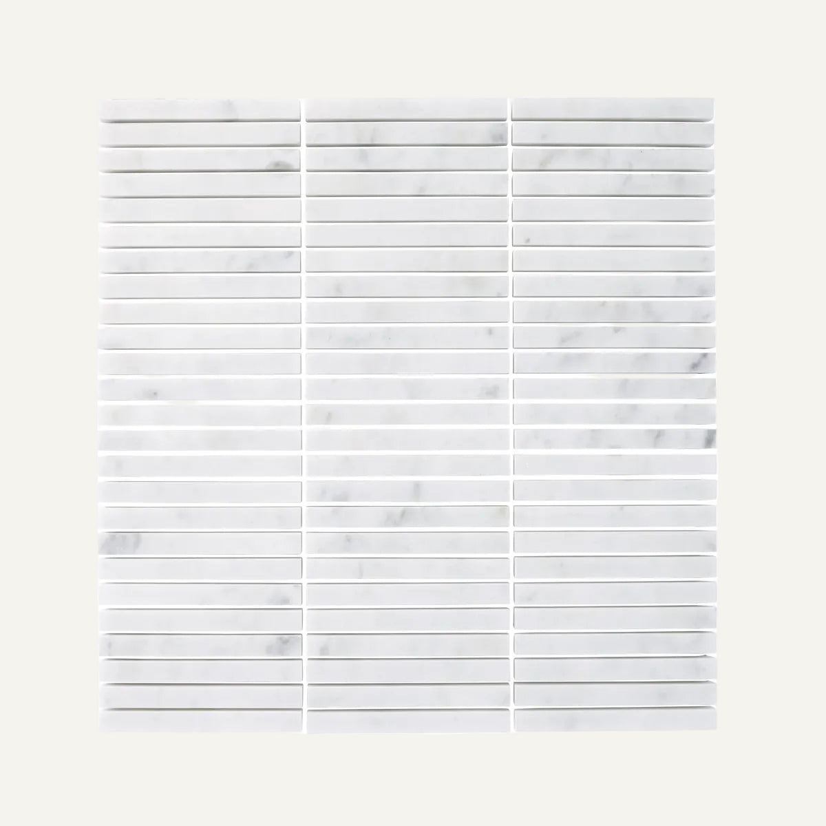 Carrara White Stacked Mosaic 30.5x30.5cm