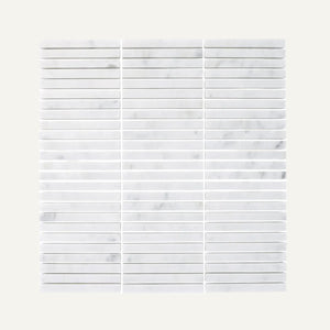 Carrara White Stacked Mosaic 30.5x30.5cm