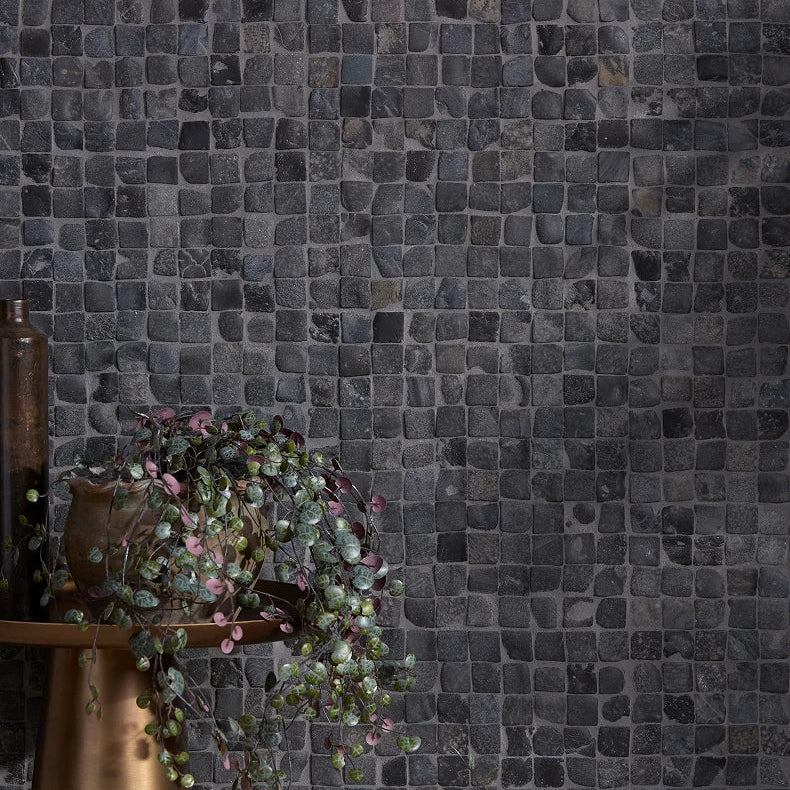 Enso Cobble Cube Charcoal Mosaic 30x30cm