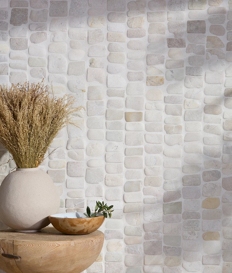 Enso Cobble Strip Chalk Mosaic 30x32cm