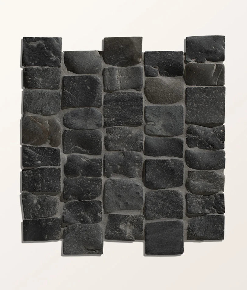 Enso Cobble Strip Charcoal Mosaic 30x32cm