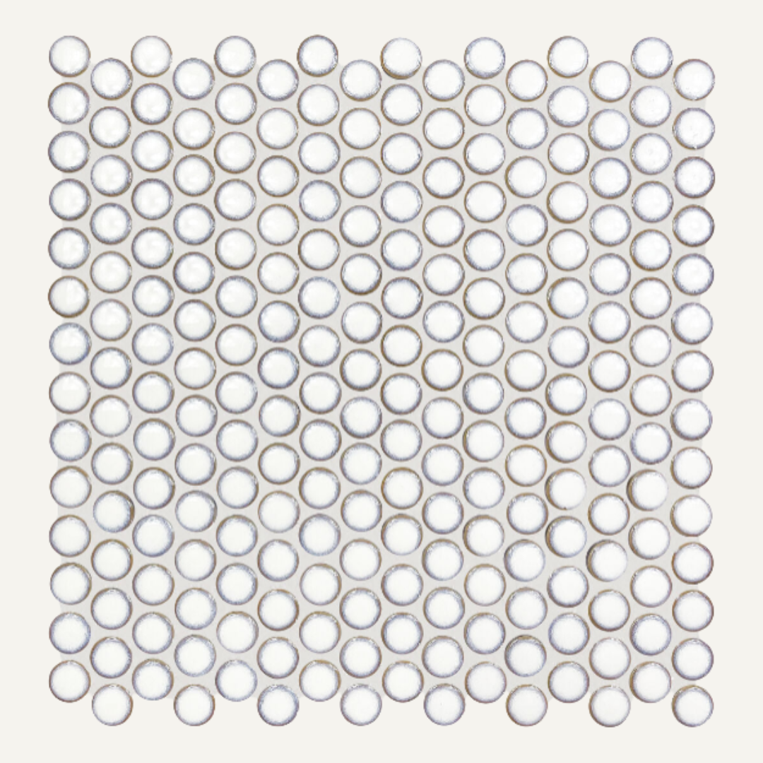 Copenhagen White Penny Round Mosaic 29.4x29cm