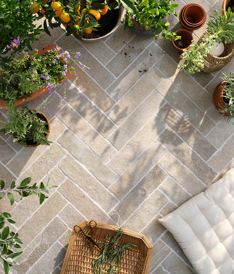 Trusloe Limestone Seasoned Parquet 7x30cm