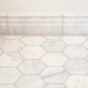 Long Island Large Hexagon Marble Mosaic 22.5x37cm