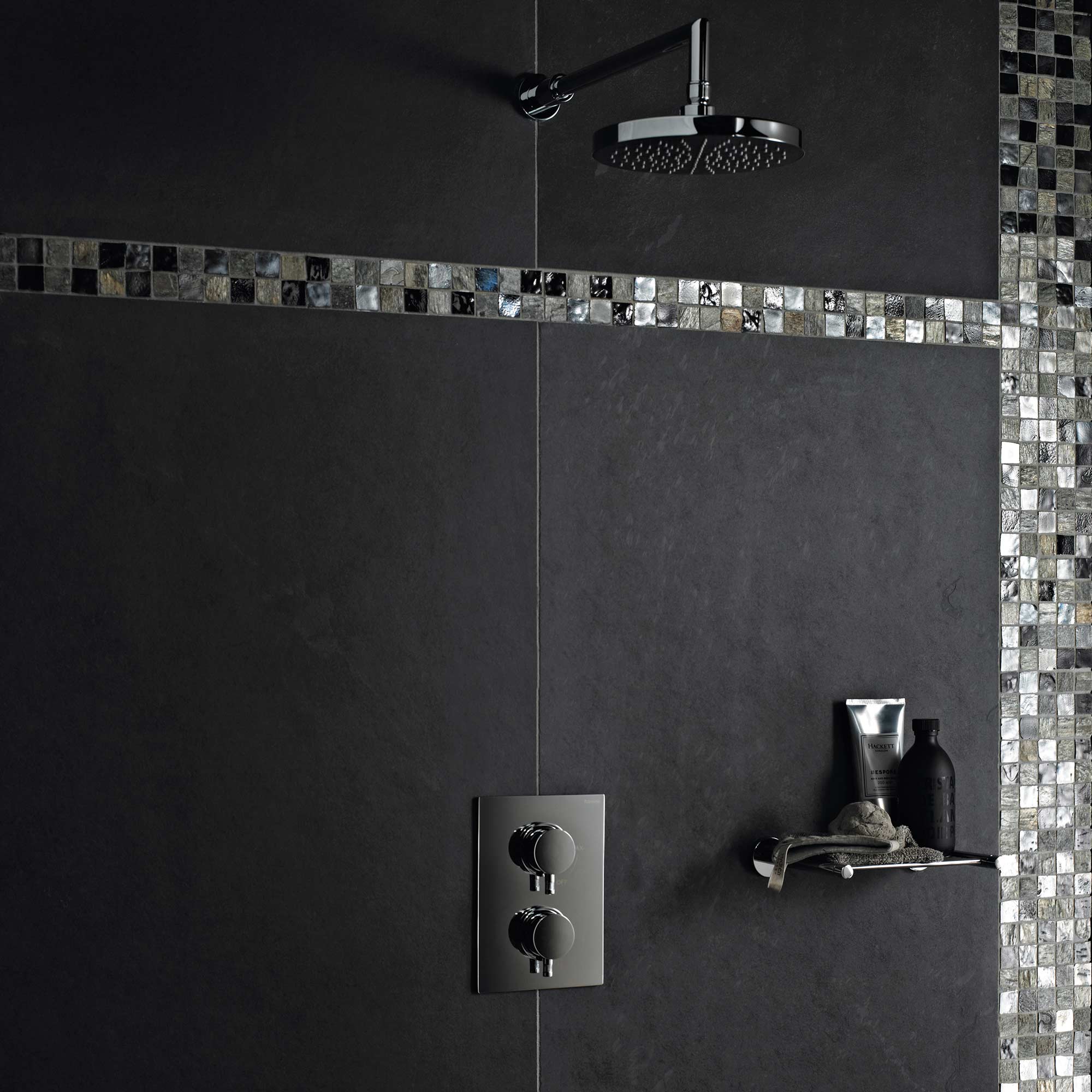 Urban Slate Black Riven 20x40cm