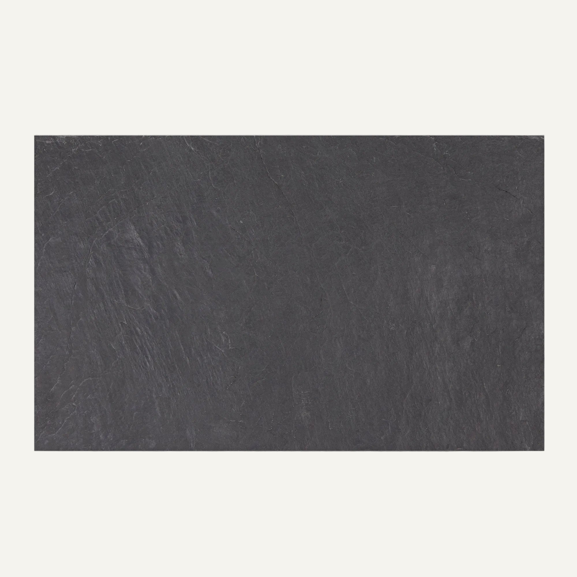 Rectangular black slate tile on a white background